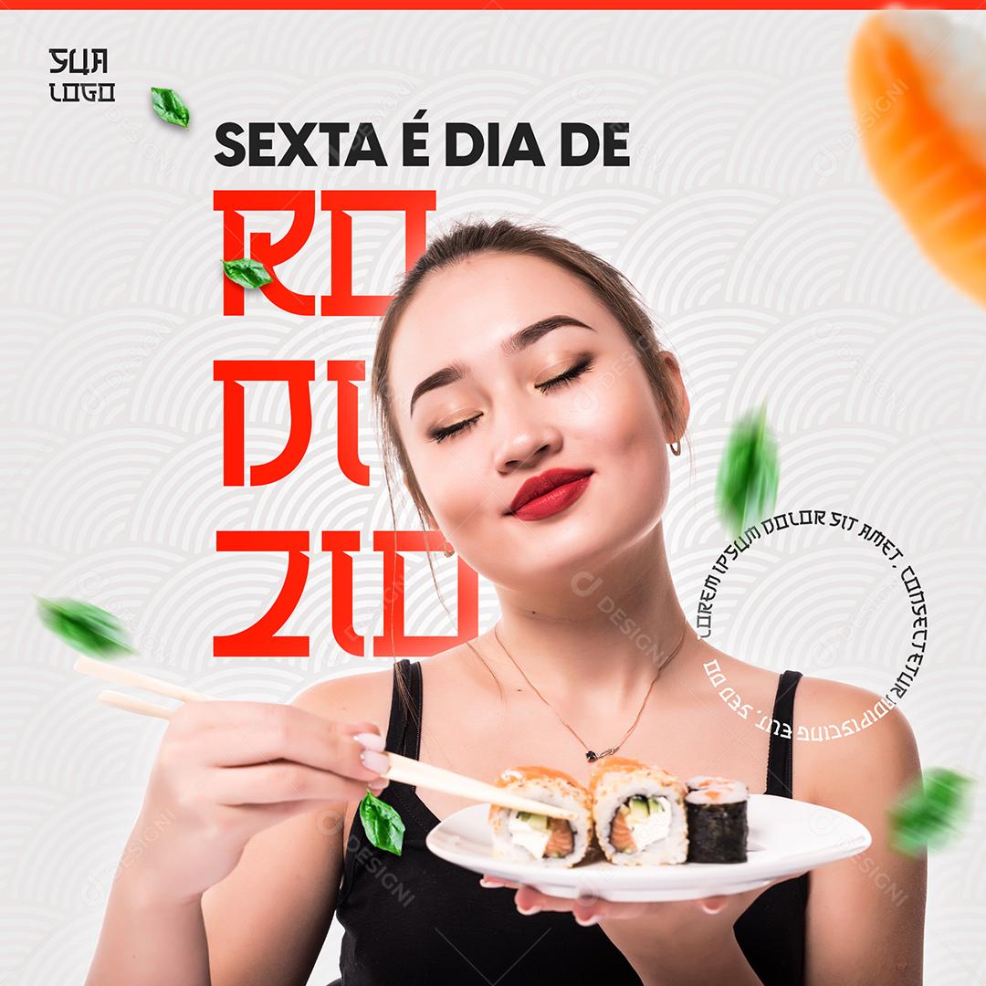 Social Media Comida Japonesa Sexta é Dia de Rodizio PSD Editável