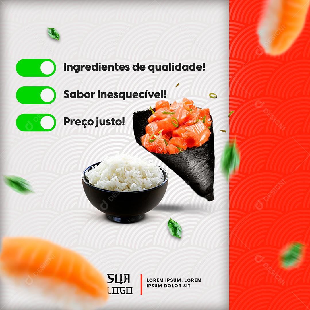 Social Media Comida Japonesa Sabor Inesquecível PSD Editável
