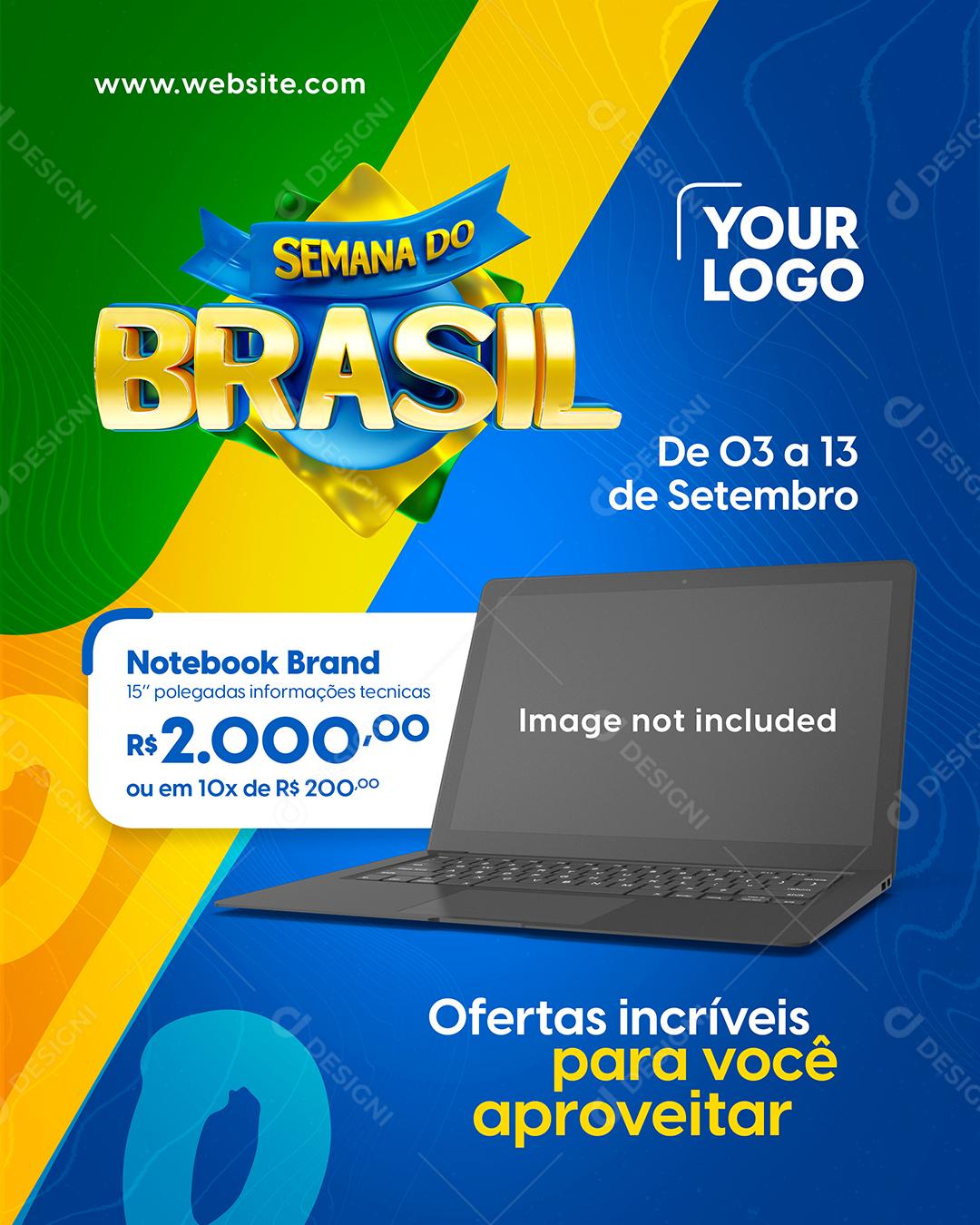 Social Media Semana do Brasil Produtos Eletrônicos PSD Editável