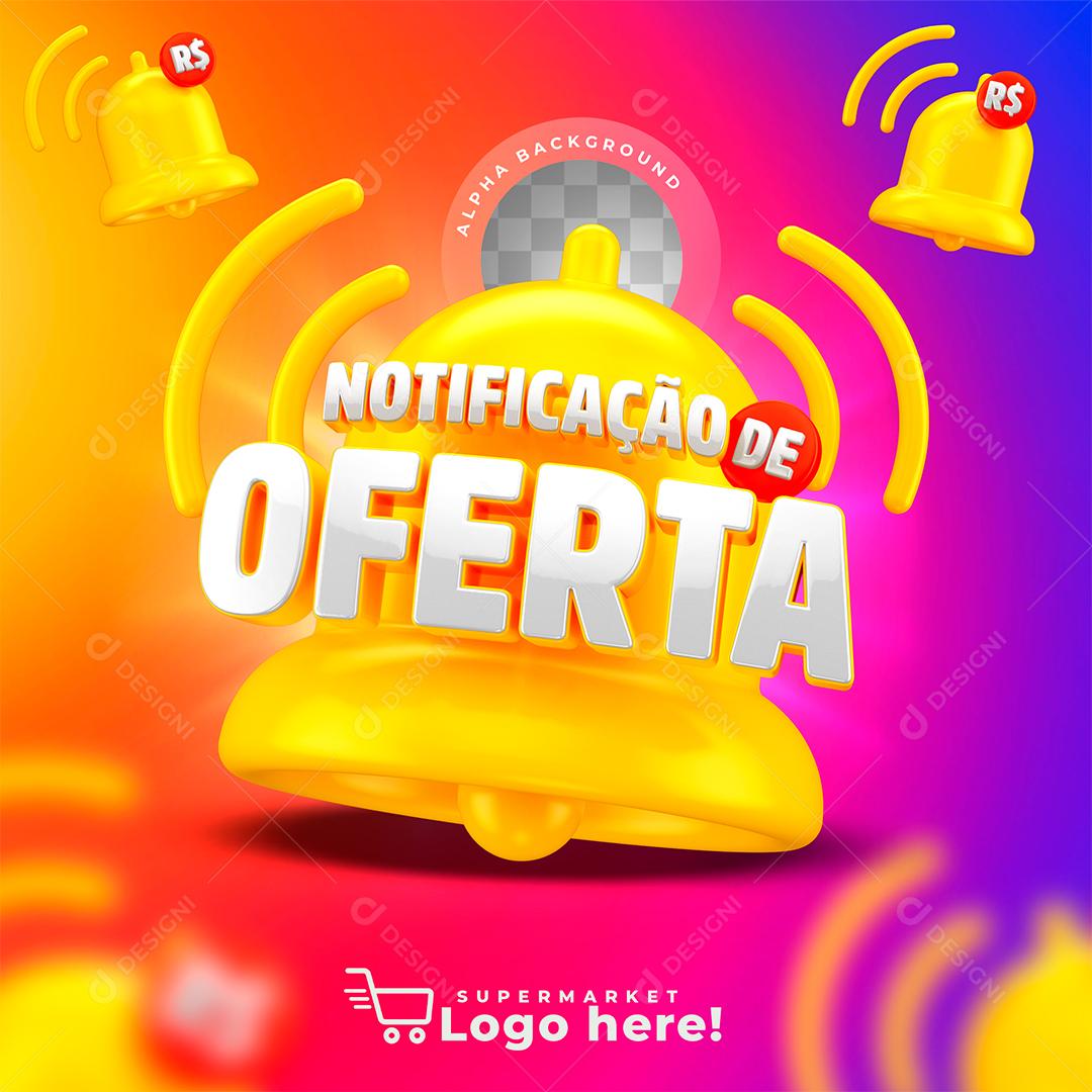 Notificação de Oferta Selo 3D para Composição PSD