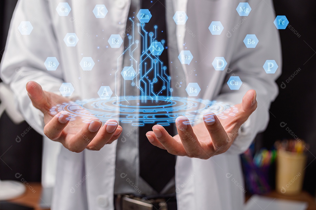 Tela do médico de luz escaneando o corpo humano