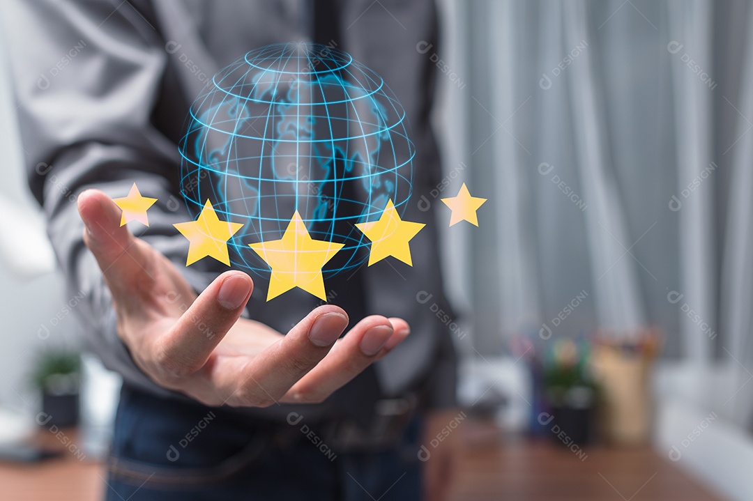 Empresário avaliou com estrelas, o nível de satisfação com o atendimento.