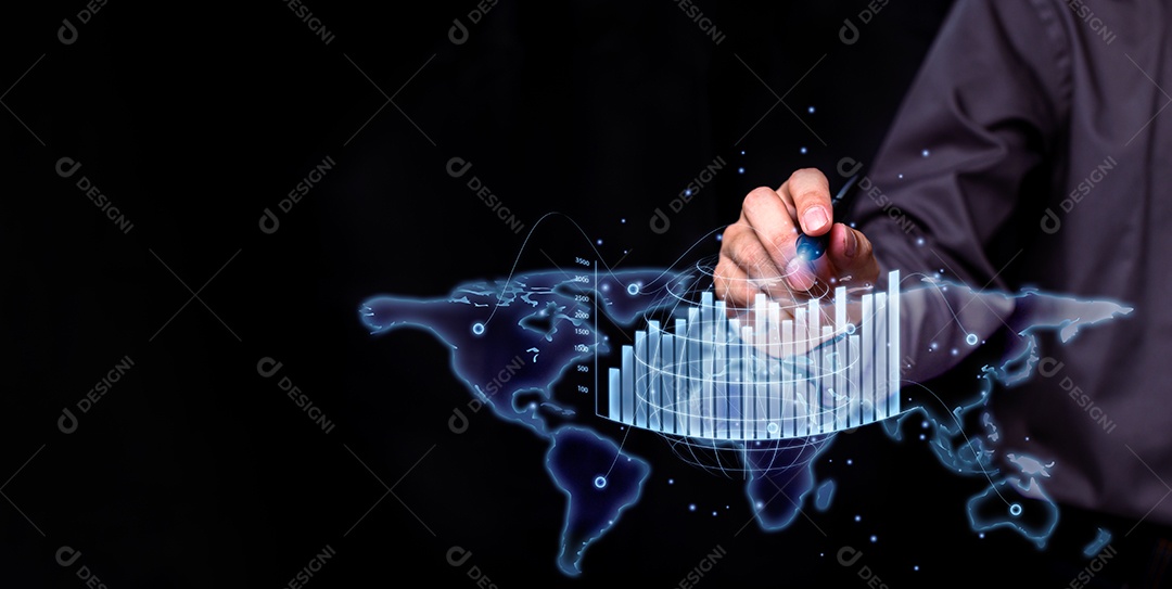 Tecnologia de aplicativo de conexão de internet global de negócios e marketing digital, financeiro e bancário