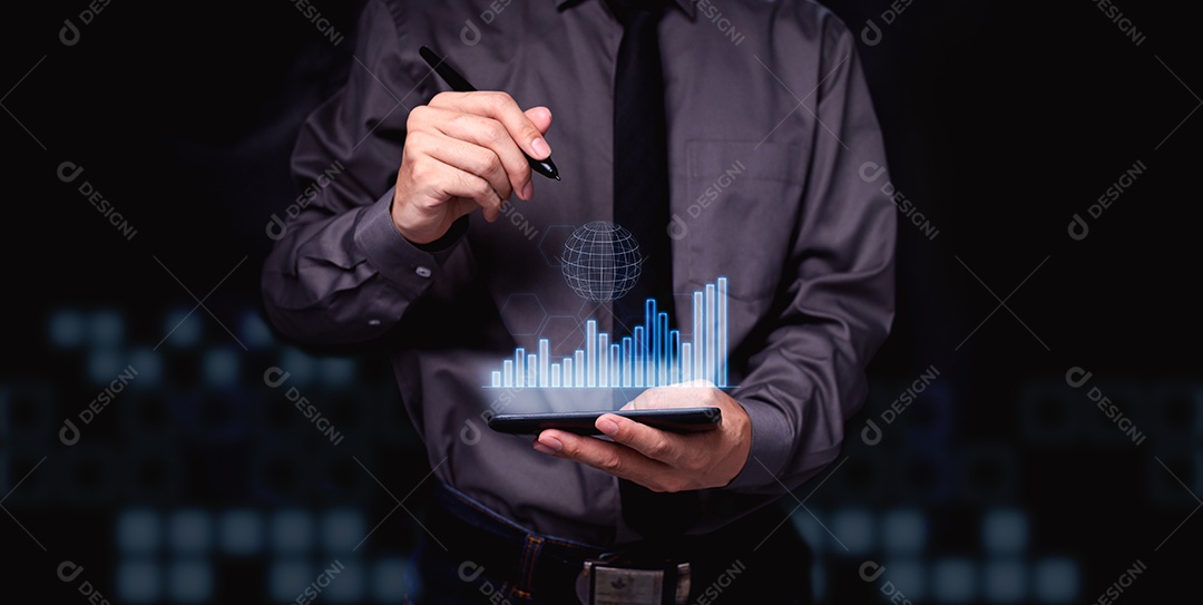 Tecnologia de aplicativo de conexão de internet global de negócios e marketing digital, financeiro e bancário