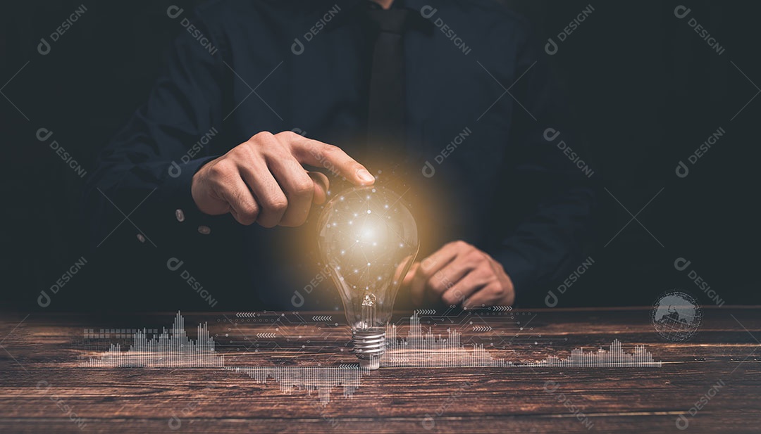 Conceito, ideia, ilustração de crescimento de lâmpada