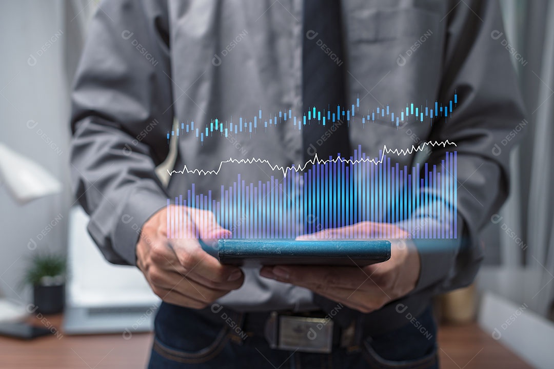 Gráfico de ações empresário gráfico de investimento crescimento