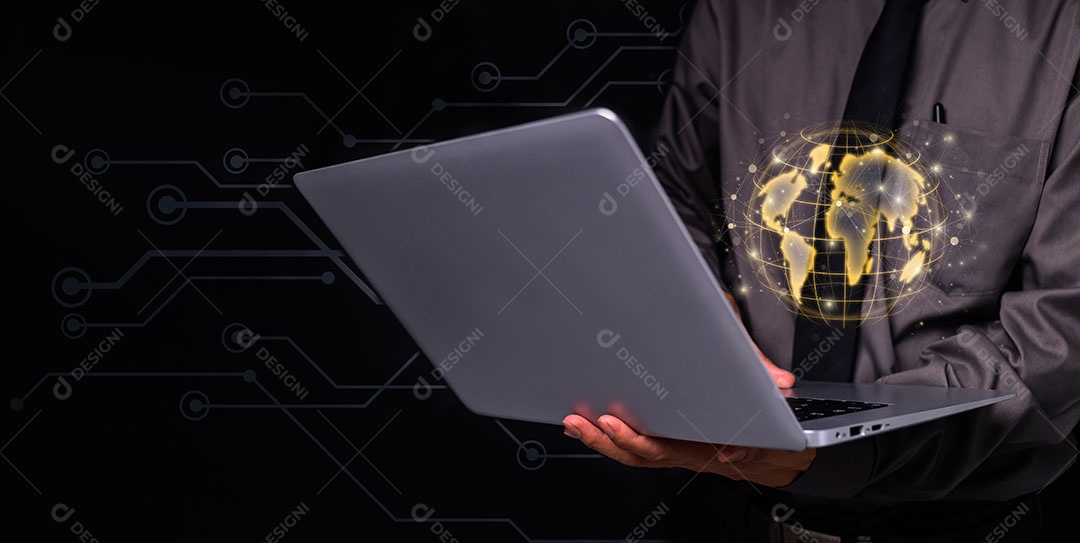 Empresário trabalha, investe, faz lucro, ganha dinheiro em todo o mundo.