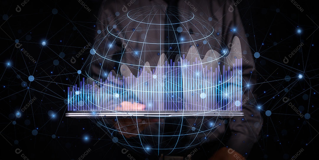 Empresário trabalha, investe, faz lucro, ganha dinheiro em todo o mundo.