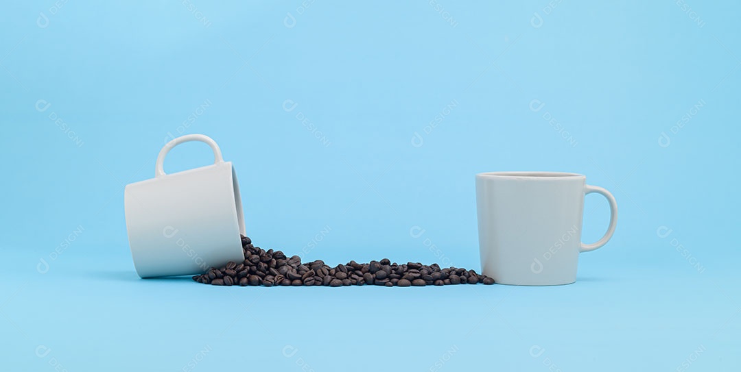 Café em grãos caneca de café bebida energética