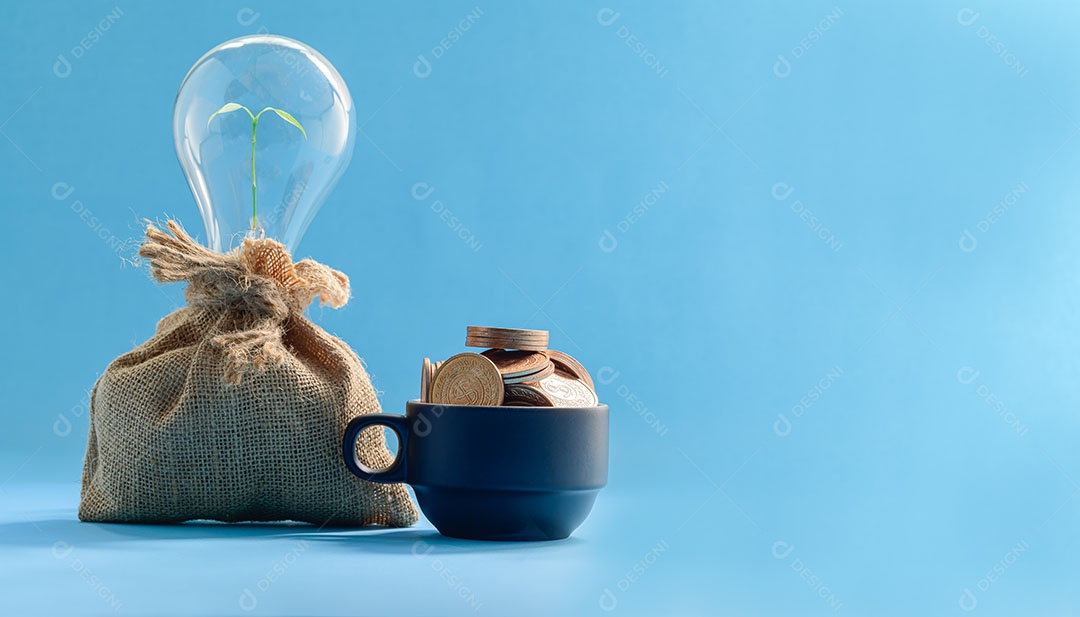 Conceito para economizar dinheiro, investir em ações de negócios financeiros