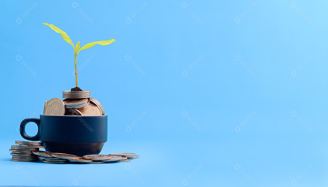 Conceito para economizar dinheiro, investir em ações de negócios financeiros