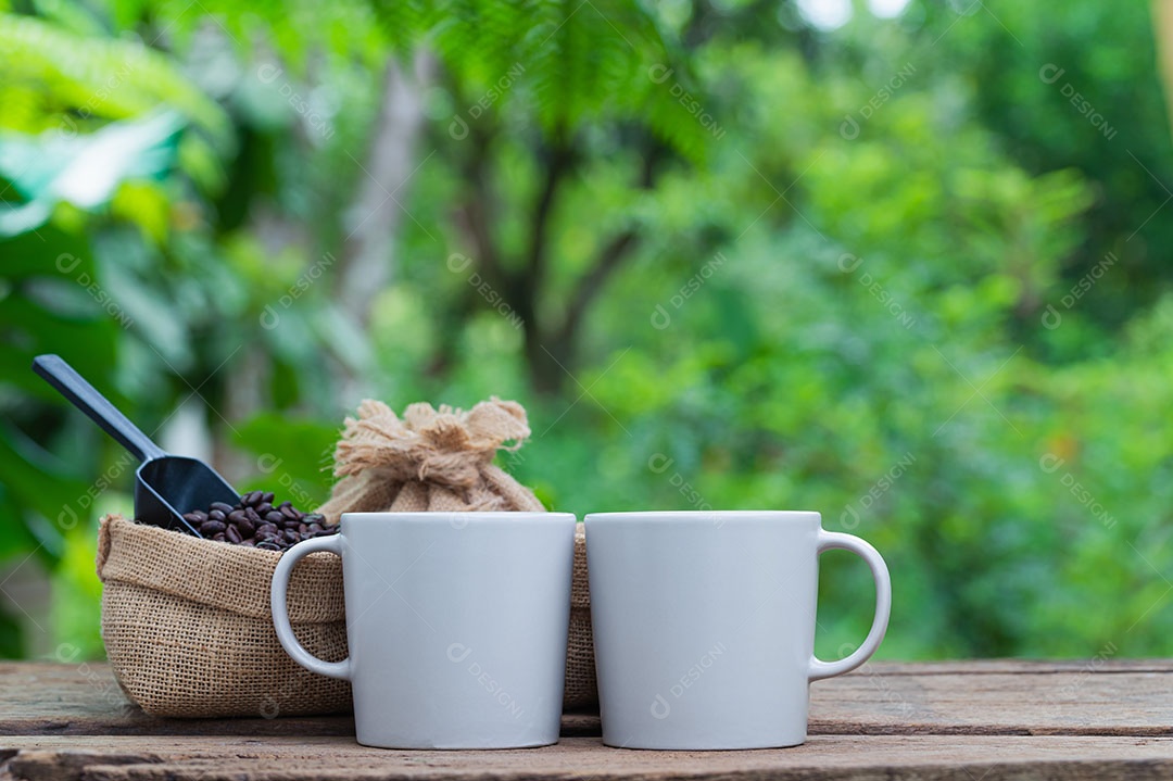 Grãos de café xícara de café energia