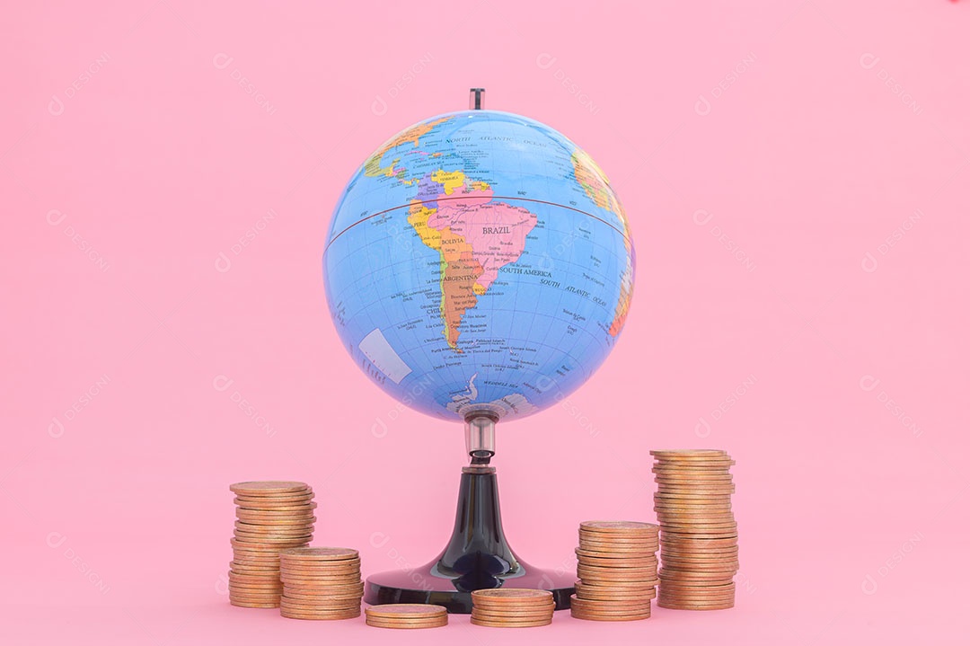 Estoques de crescimento financeiro de conceito de moeda empilhada investem receita de impostos