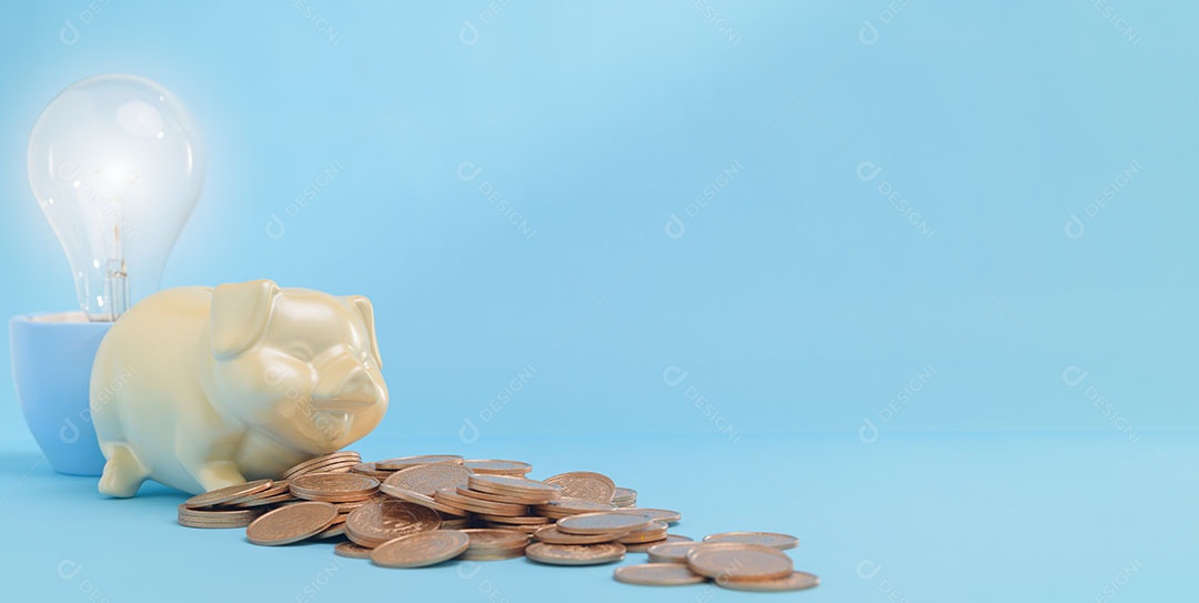 O investimento em ações conceituais coleta dinheiro em moedas empilhadas