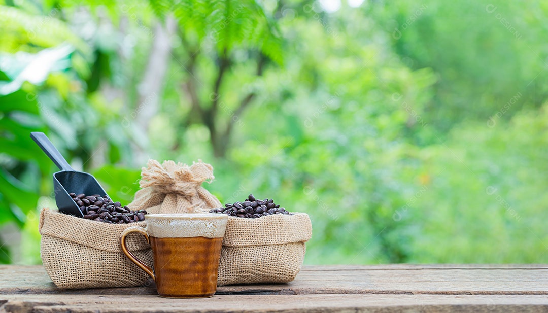 Grãos de café xícara de café energia