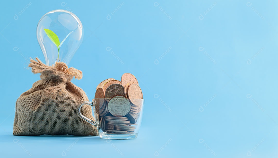 Conceito para economizar dinheiro, investir em ações de negócios financeiros