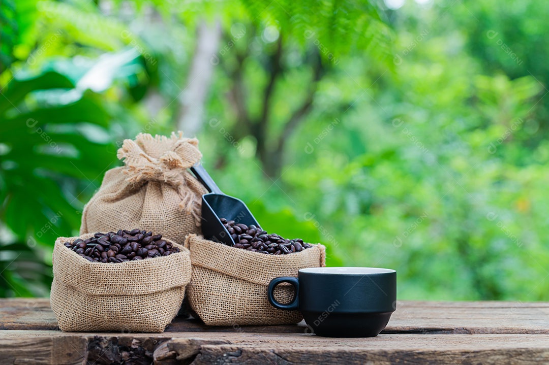 Grãos de café xícara de café energia