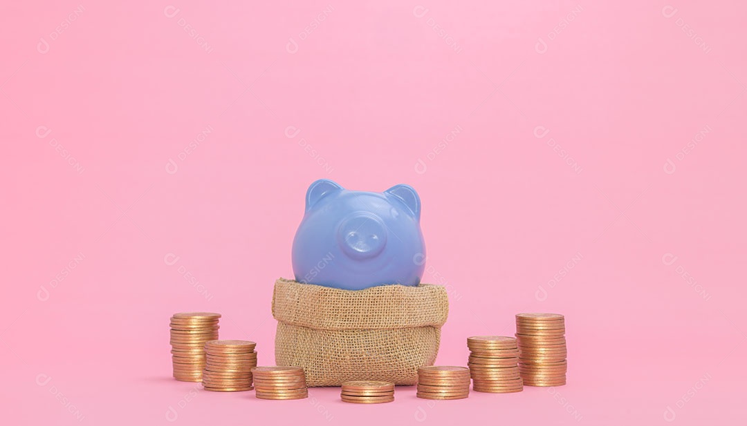 Cofrinho de conceito, economizar dinheiro, investir, estoque, crescimento financeiro