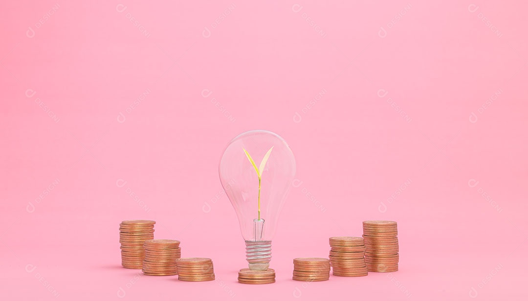 Estoques de crescimento financeiro de conceito de moeda empilhada investem receita de impostos