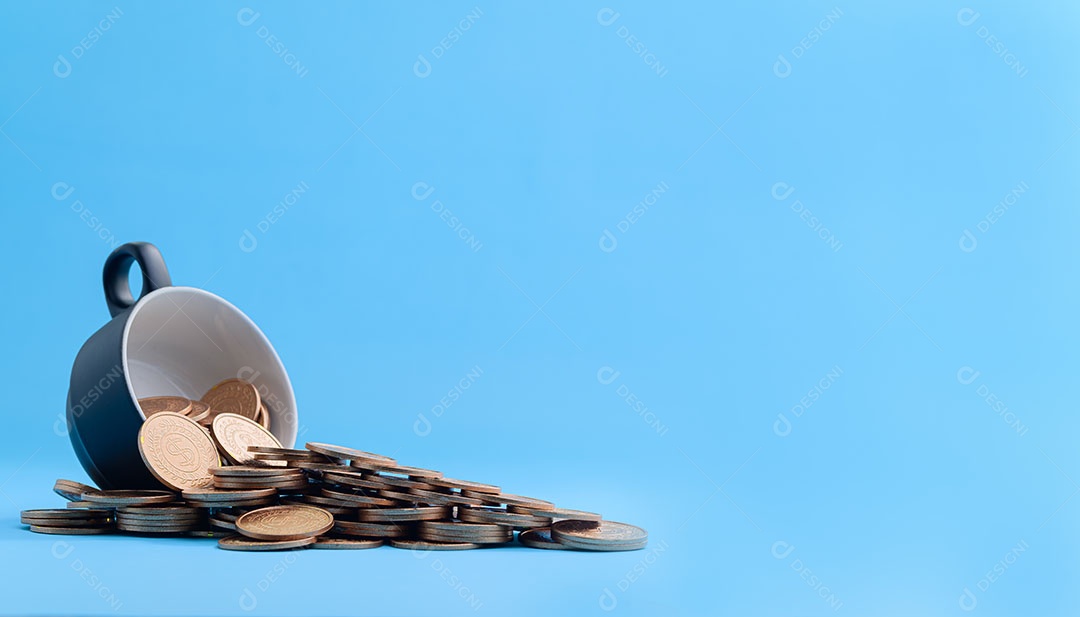 Estoques de crescimento financeiro de conceito de moeda empilhada investem