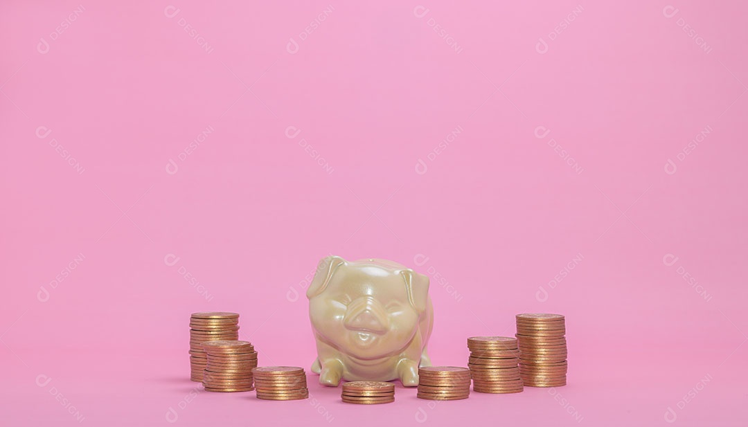 Cofrinho de conceito, economizar dinheiro, investir, estoque, crescimento financeiro