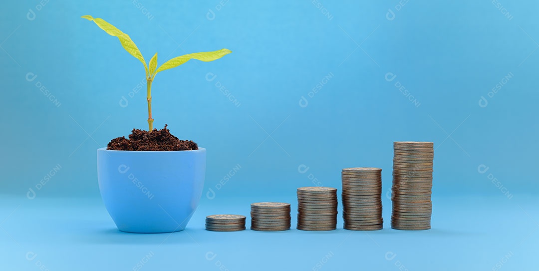 Conceito para economizar dinheiro, investir em ações de negócios financeiros