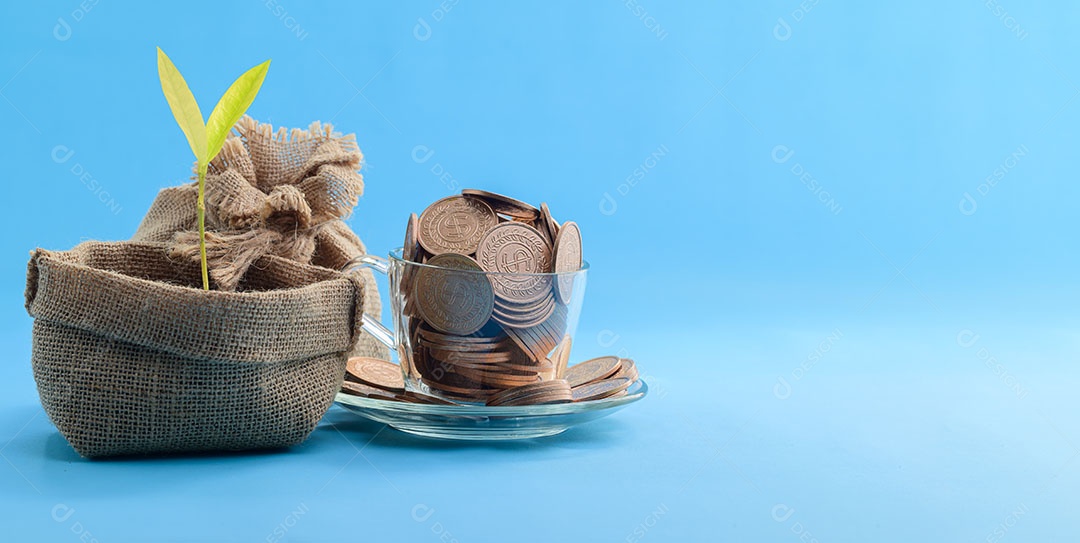 Conceito para economizar dinheiro, investir em ações de negócios financeiros