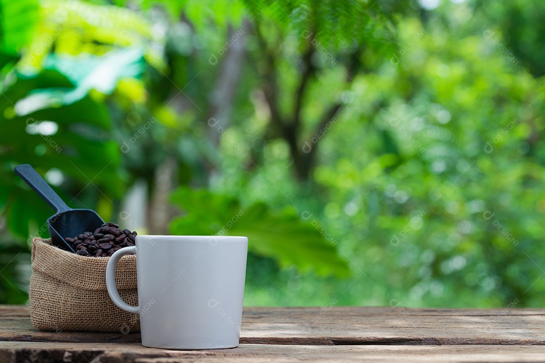 Grãos de café xícara de café energia