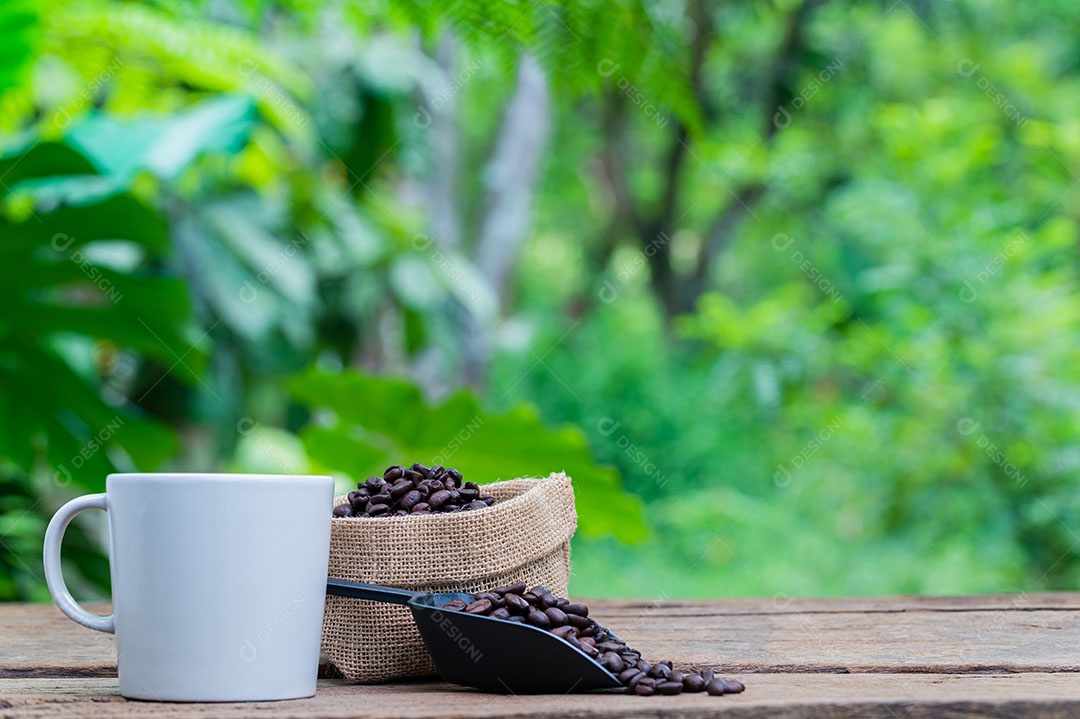 Grãos de café xícara de café energia