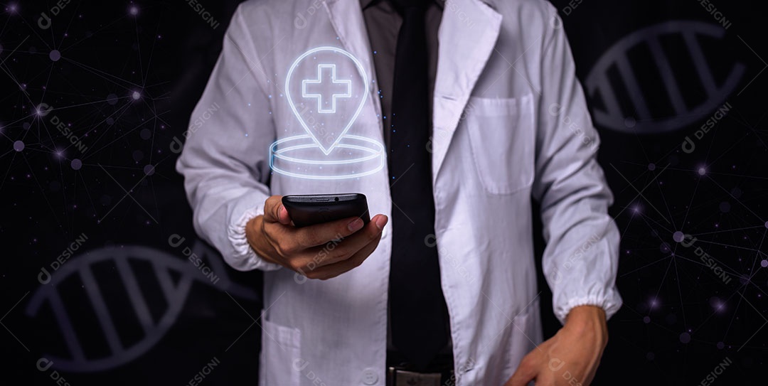 Médico com ponto médico símbolo