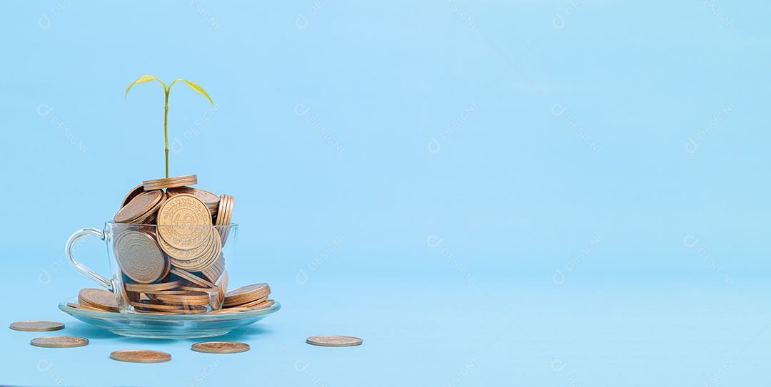 Conceito para economizar dinheiro, investir em ações de negócios financeiros