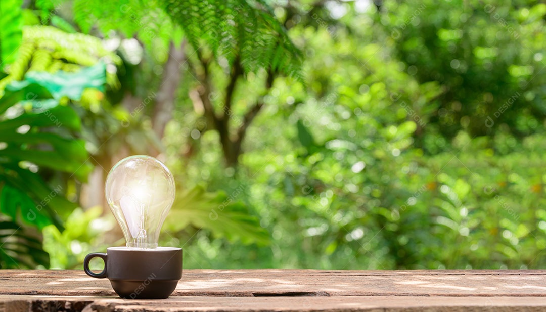 Conceito Ideia Lâmpada Emitindo Fundo Bokeh