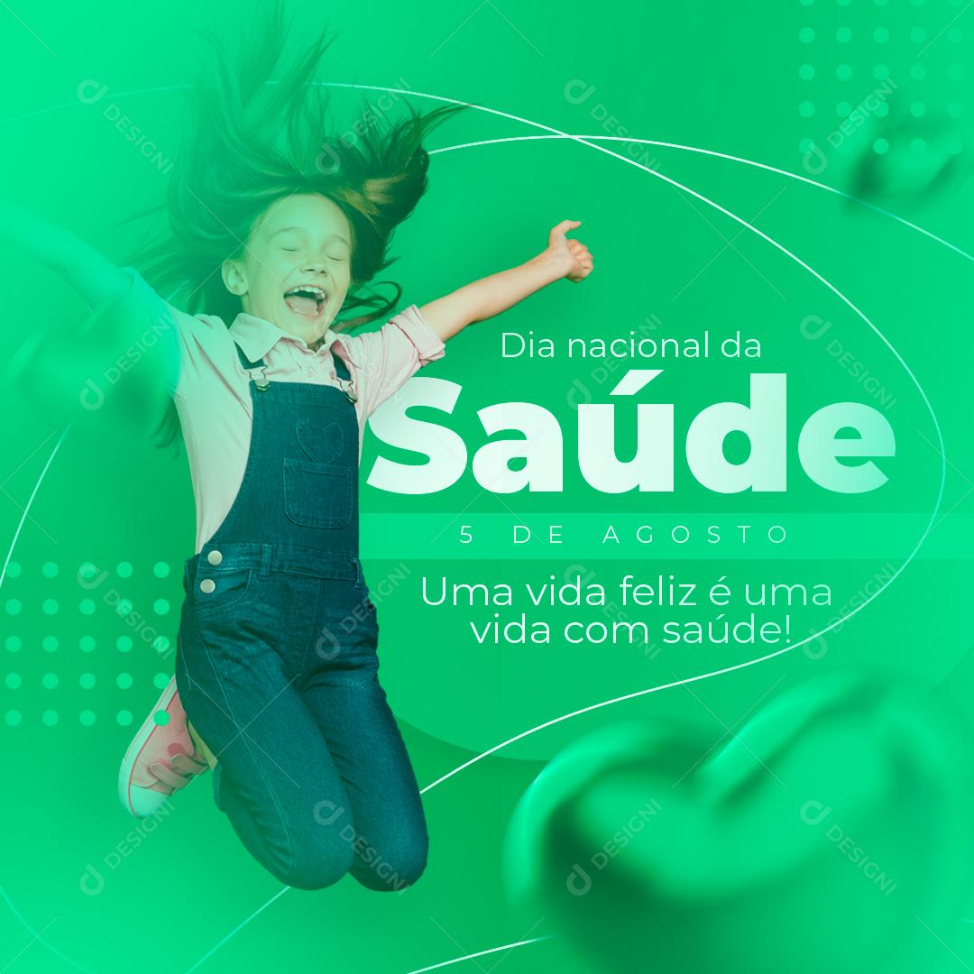 Post Dia Nacional da Saúde 05 de Agosto Social Media PSD Editável