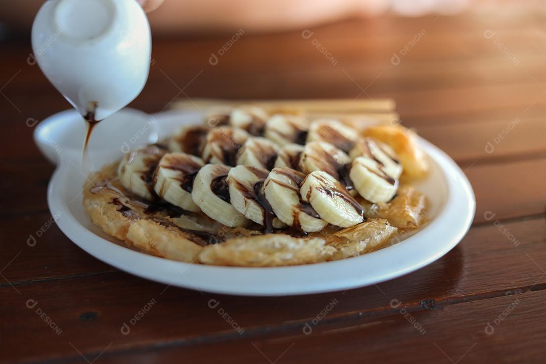 sobremesa doce roti com banana