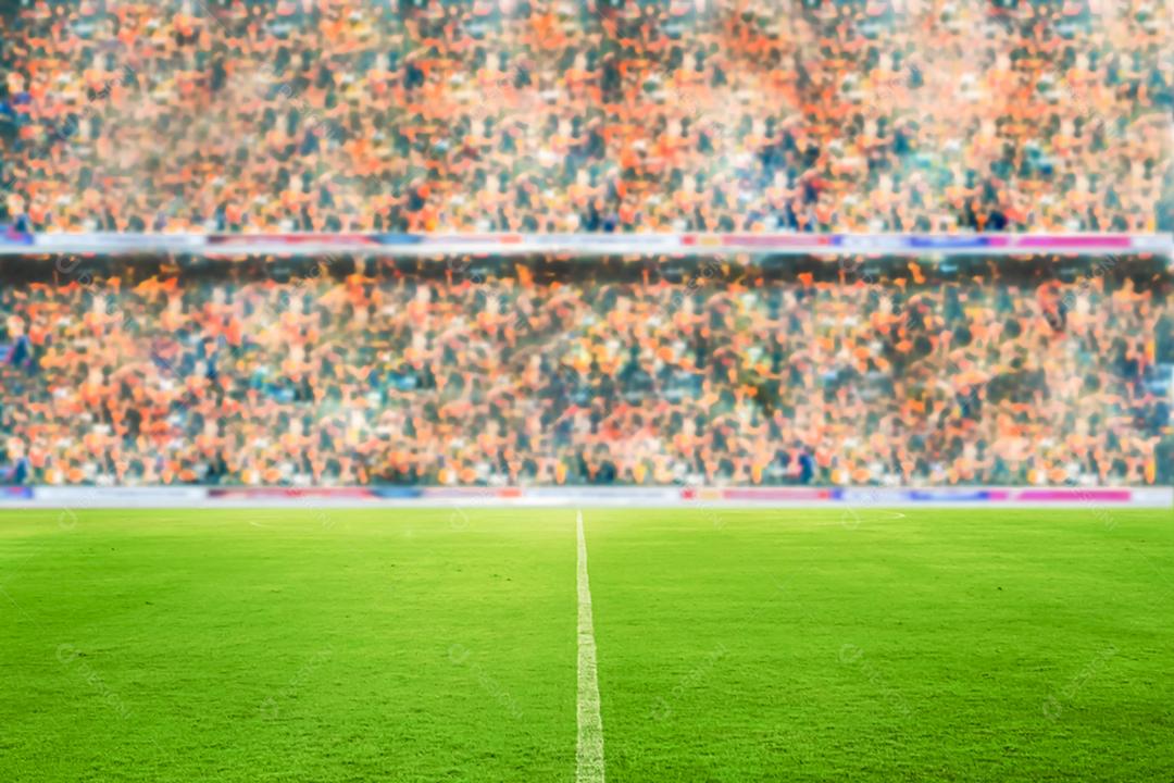 Estádio de futebol e vitória de campeonato de campo de futebol de arena para segundo plano