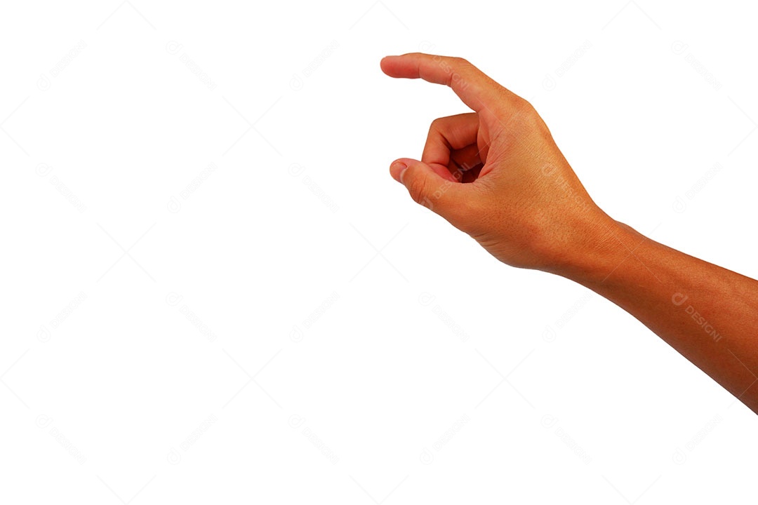 Mãos de pessoa humana dedos sobre fundo isolado branco