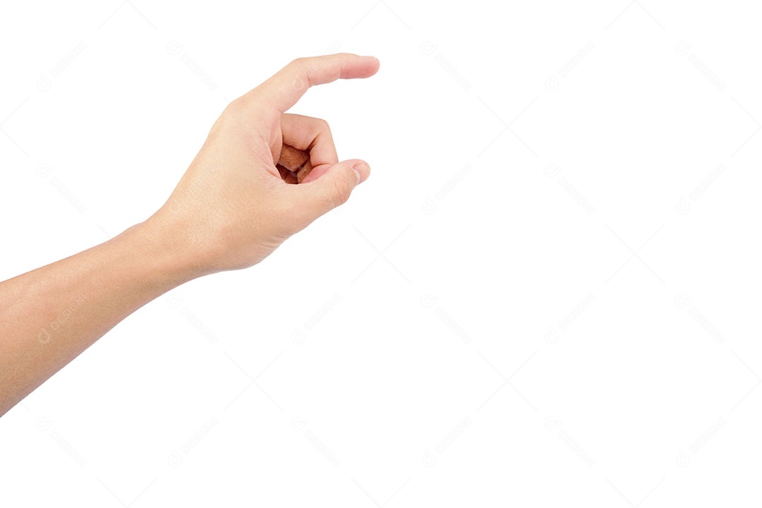 Mãos de pessoa humana dedos sobre fundo isolado branco