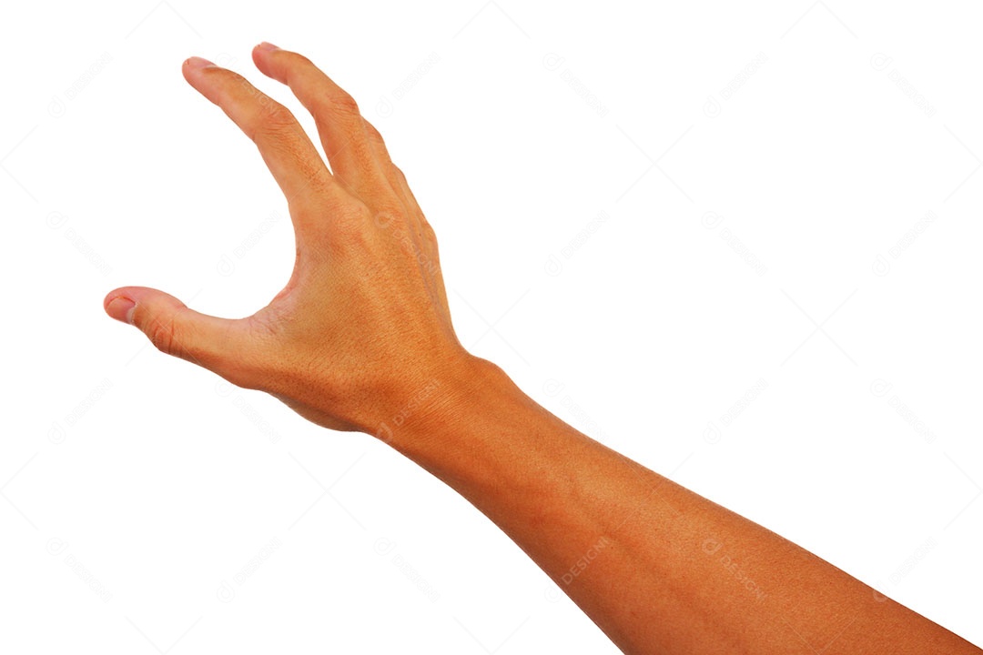 Mãos de pessoa humana dedos sobre fundo isolado branco