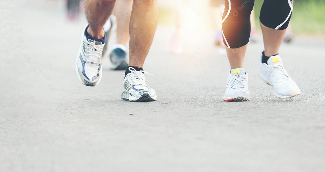 Borrão de movimento de corrida de maratona