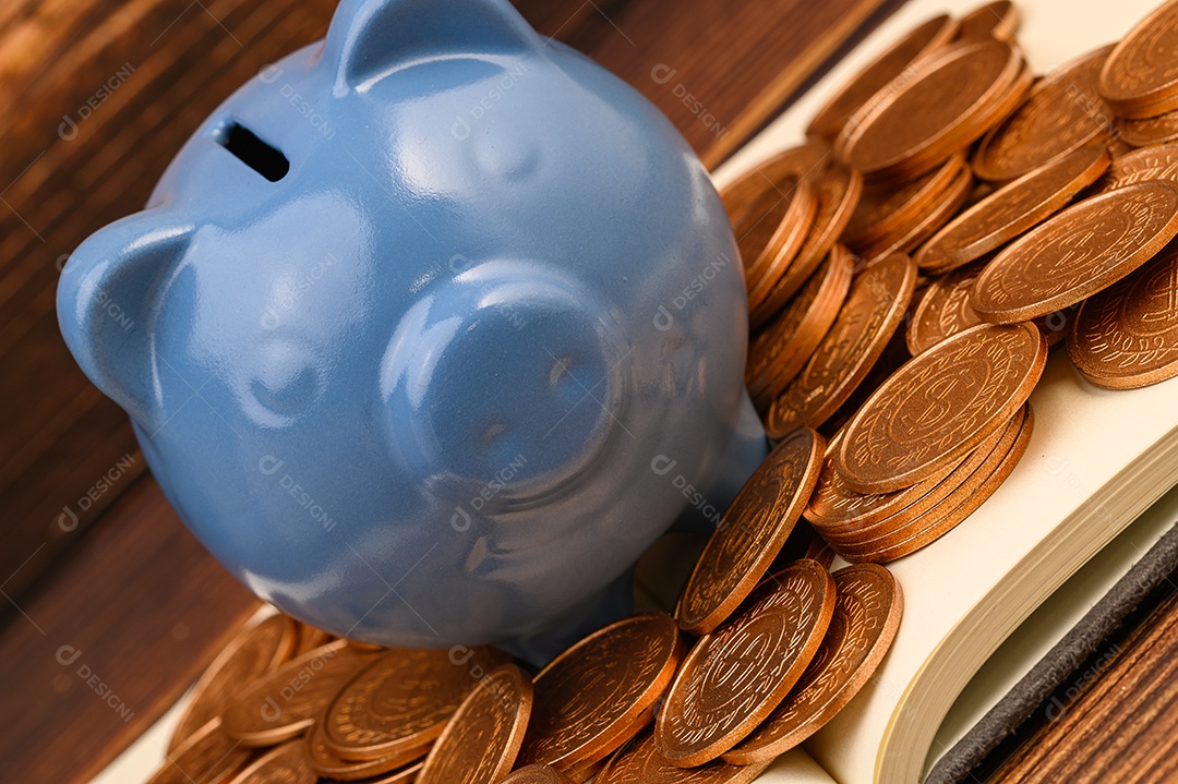 Cofrinho economizar dinheiro, renda, investir, estoque