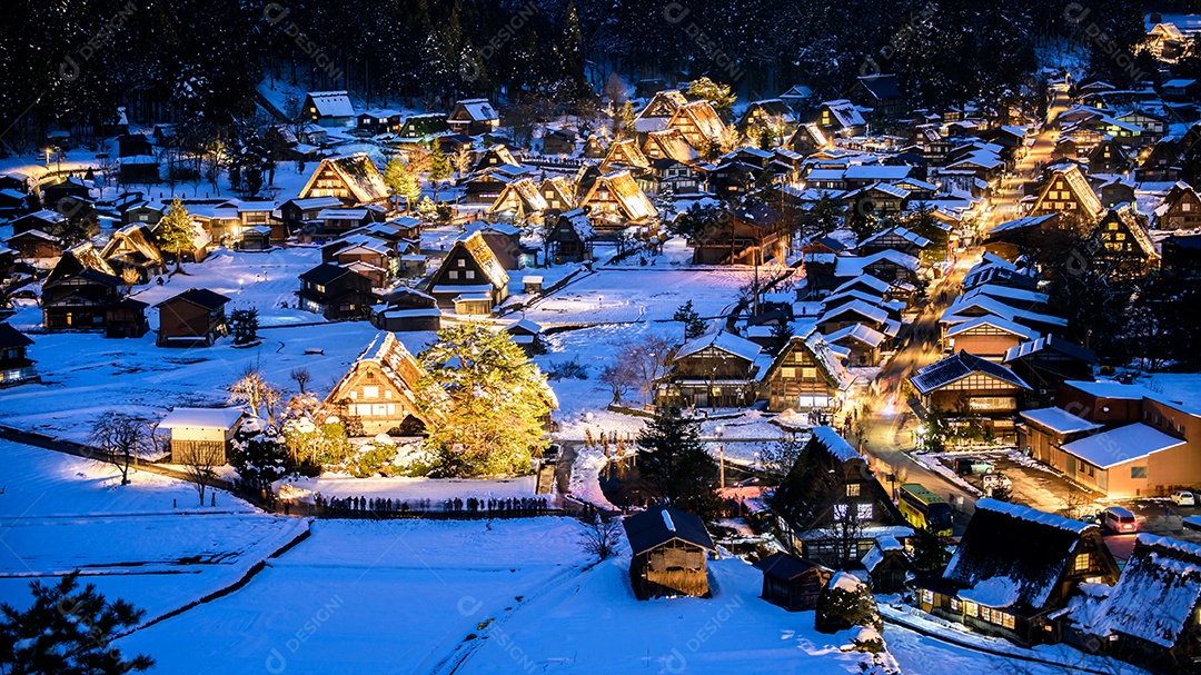 Shirakawago no centro do Japão