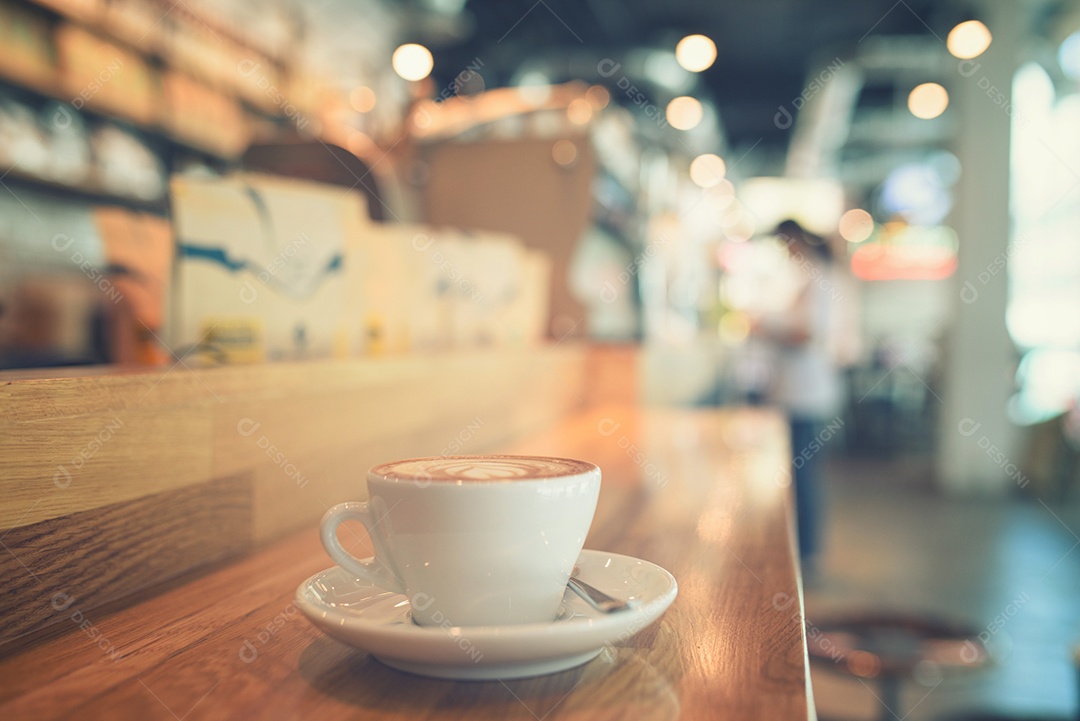 Xícara de café no tom vintage coffeeshop