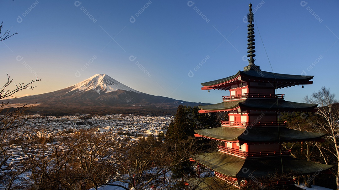 Monte Fuji e Chureito Pagoda, Japão.