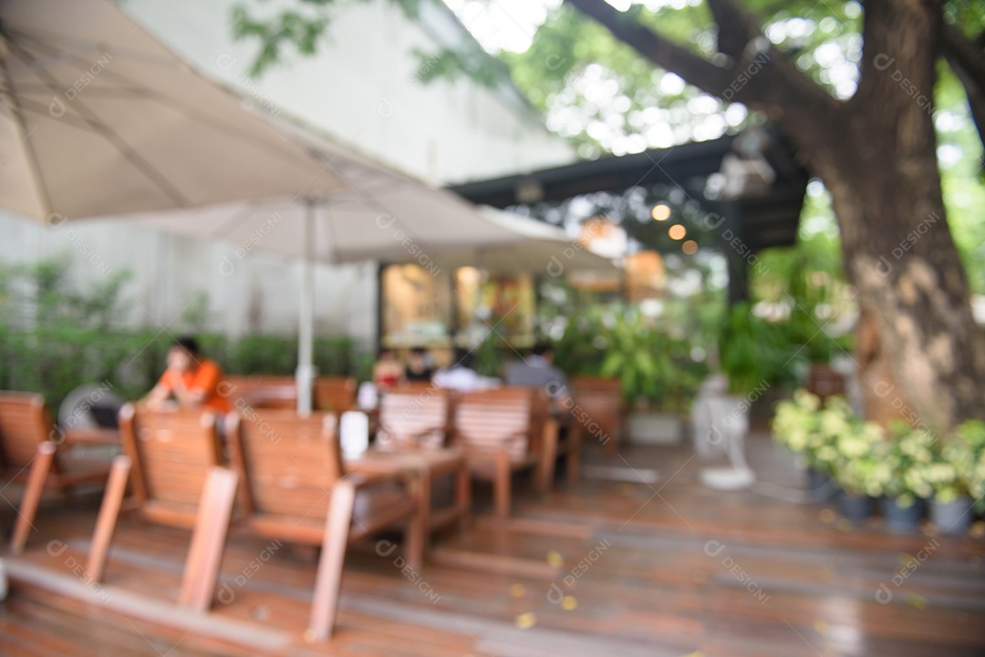 Desfocar ou desfocar a imagem do fundo da cafeteria