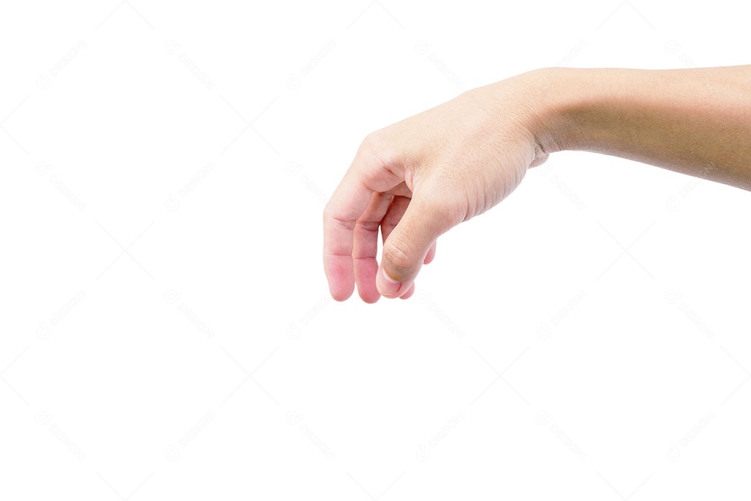 Mãos de pessoa sobre fundo isolado