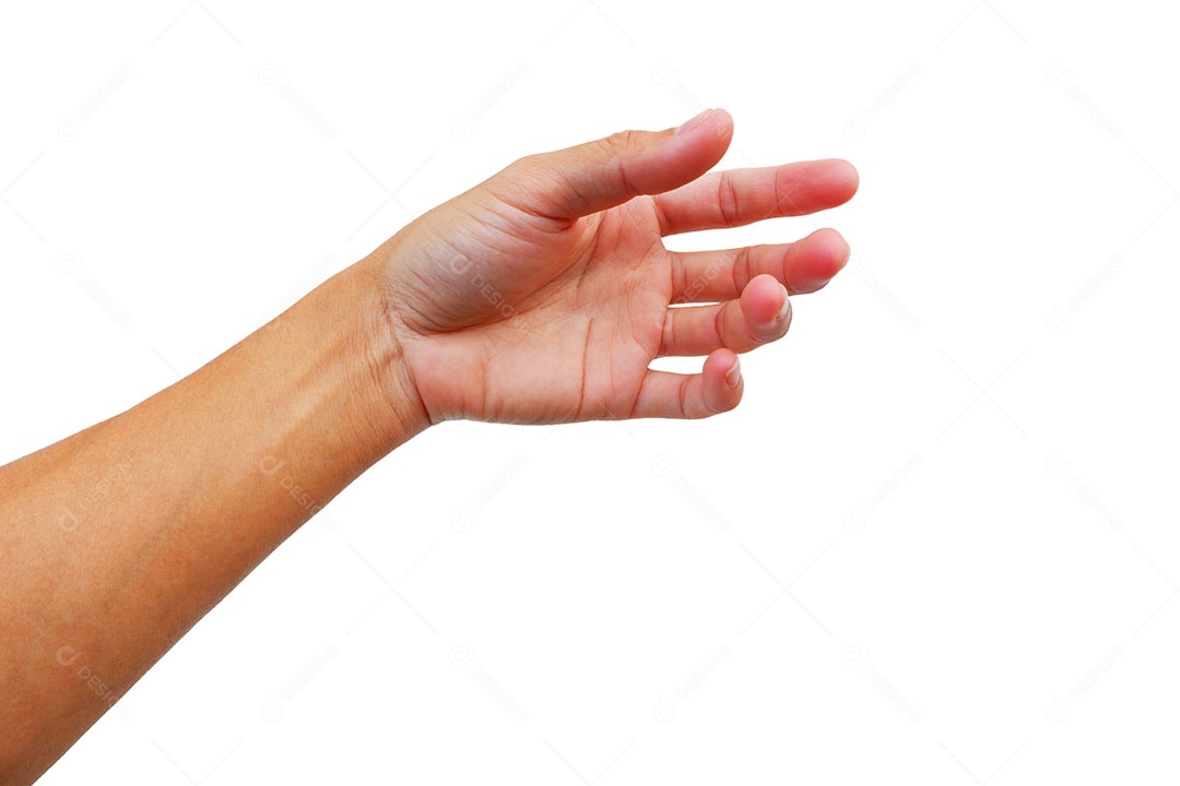 Mãos de pessoa sobre fundo isolado