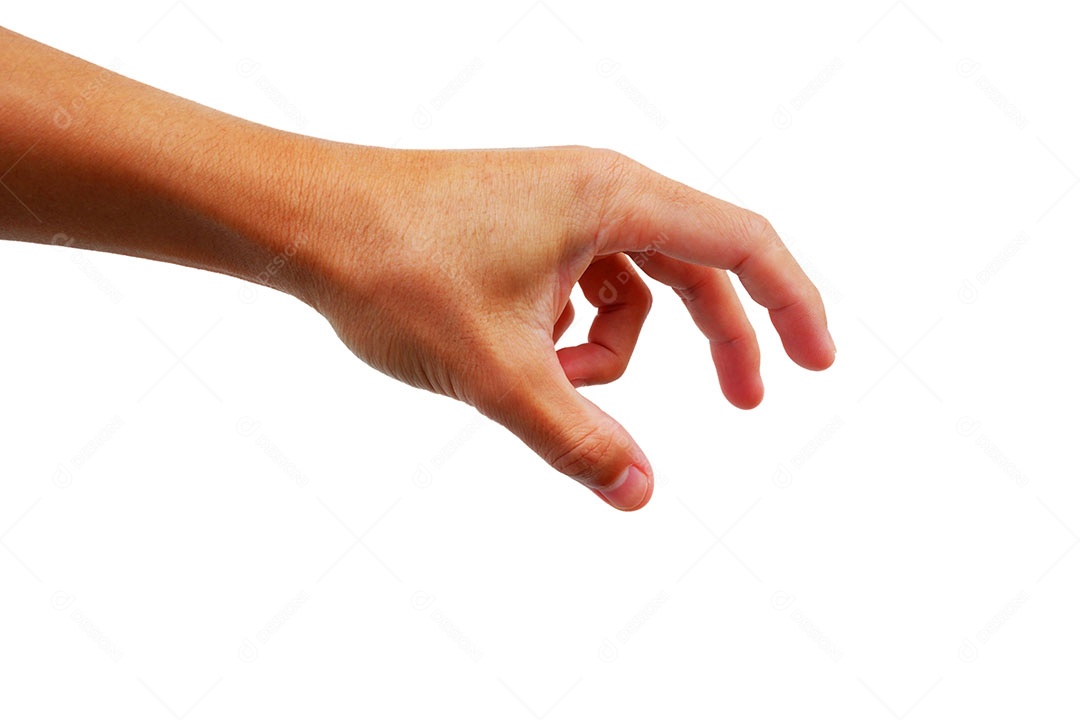 Mãos de pessoa sobre fundo isolado