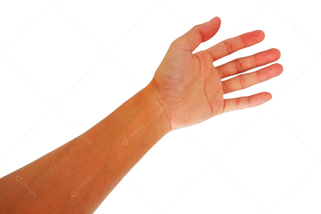 Mãos de pessoa sobre fundo isolado