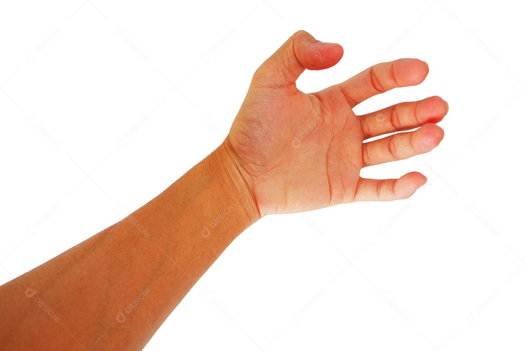 Mãos de pessoa sobre fundo isolado