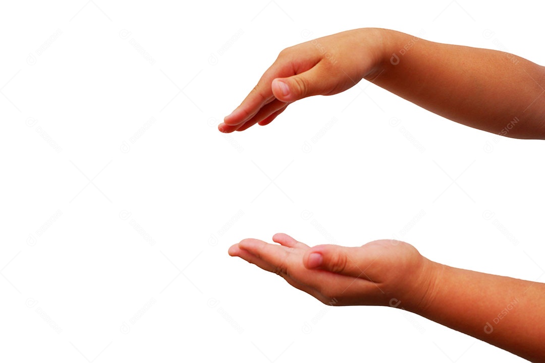 Mãos de pessoa sobre fundo isolado